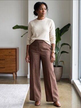 Talbots Brown Wide Leg Trousers NWT
